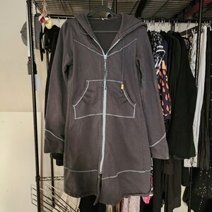 Prairie Underground Longline Hoodie Contrast stitching Blue, Small